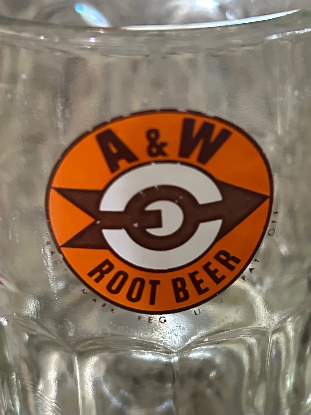 Vintage A&W Root Beer Glass Mug with Orange Logo